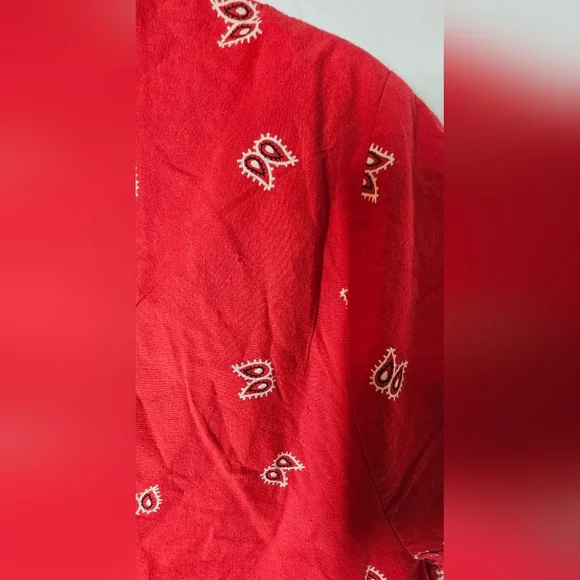 Vintage Blair 80s Red Bandana Dress Size Large - Picture 11 of 11